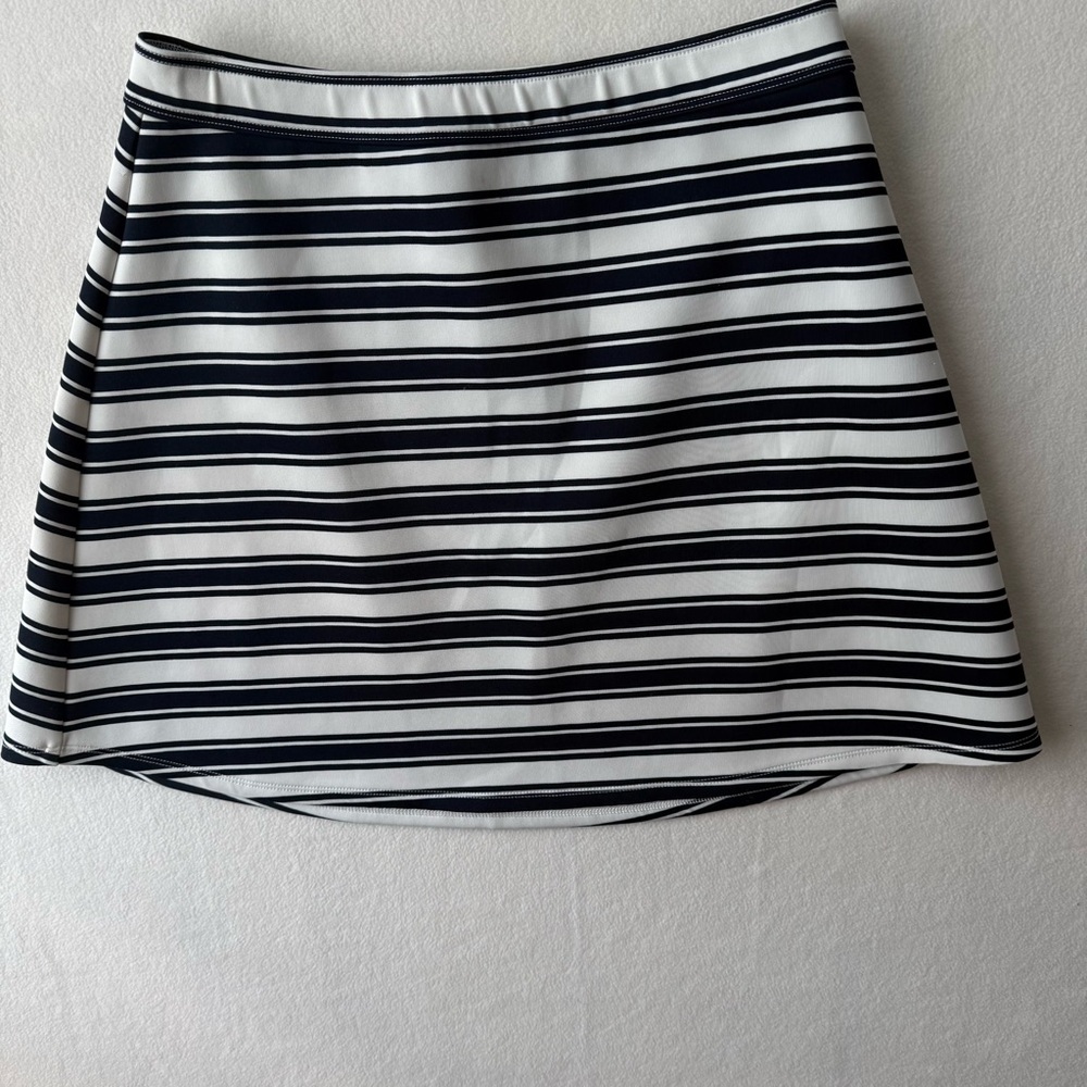 Abercrombie & Fitch Navy and White Striped A-Line Mini Skirt